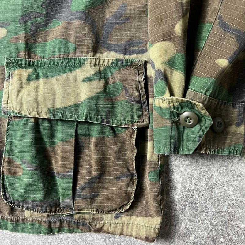 70s US ARMY 米軍実物 4th ERDL グリーンリーフ カモ ジャングル