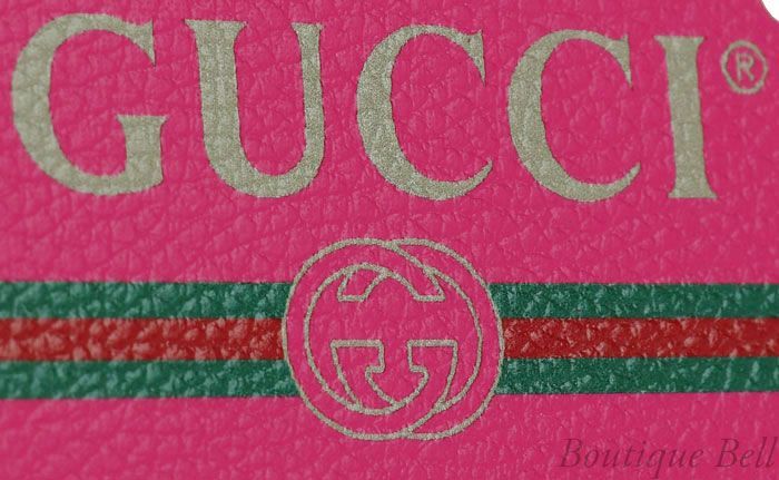 GUCCI】グッチ レザー ロゴプリント iPhoneX/XSケース ピンク-