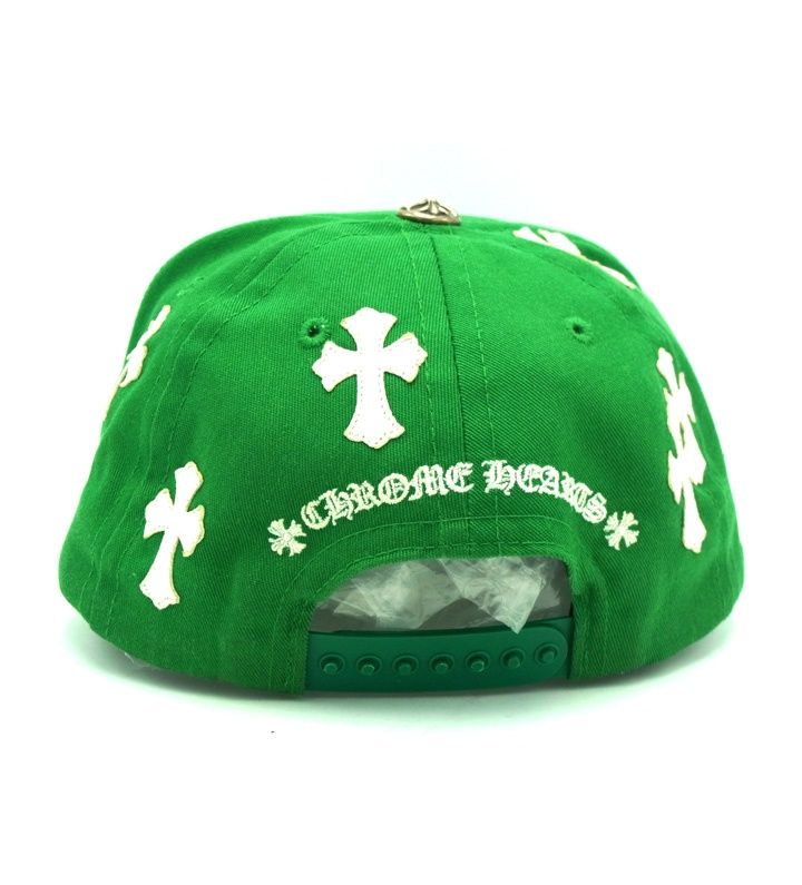 【新品未使用】クロムハーツ　クロスパッチ　 キャップ　ベースボールキャップ　青 未使用クロムハーツ クロスパッチ レザー CH刺繍 ベースボールキャップ