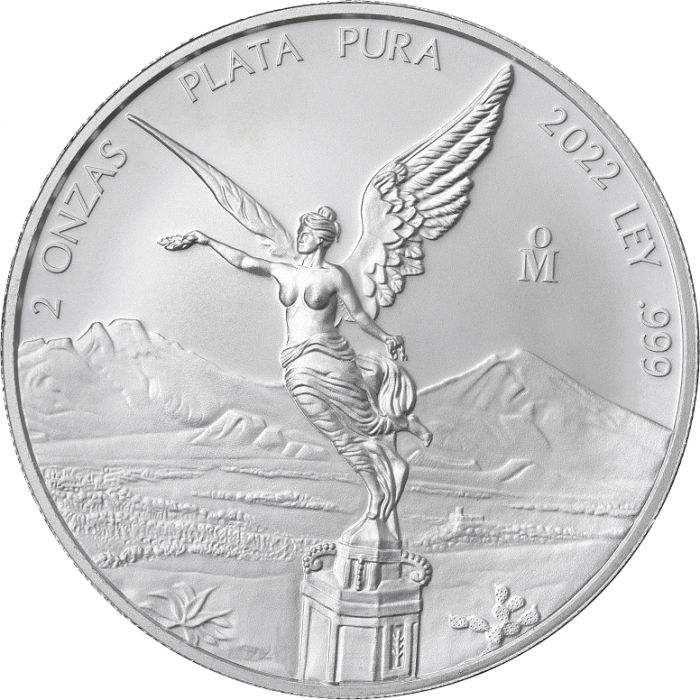 純銀　2022 メキシコ リベルタ銀貨 2オンス 保証書・カプセル付き] 2022年 (新品) メキシコ 「リベルタッド」純銀