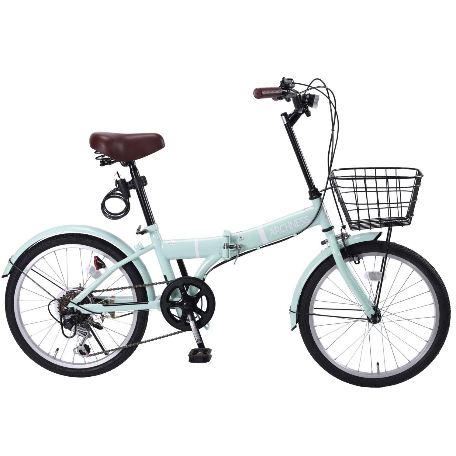 折りたたみ 自転車 20インチ 折り畳み自転車シマノ 6段変速 カゴ BRIGHTFACE_UK