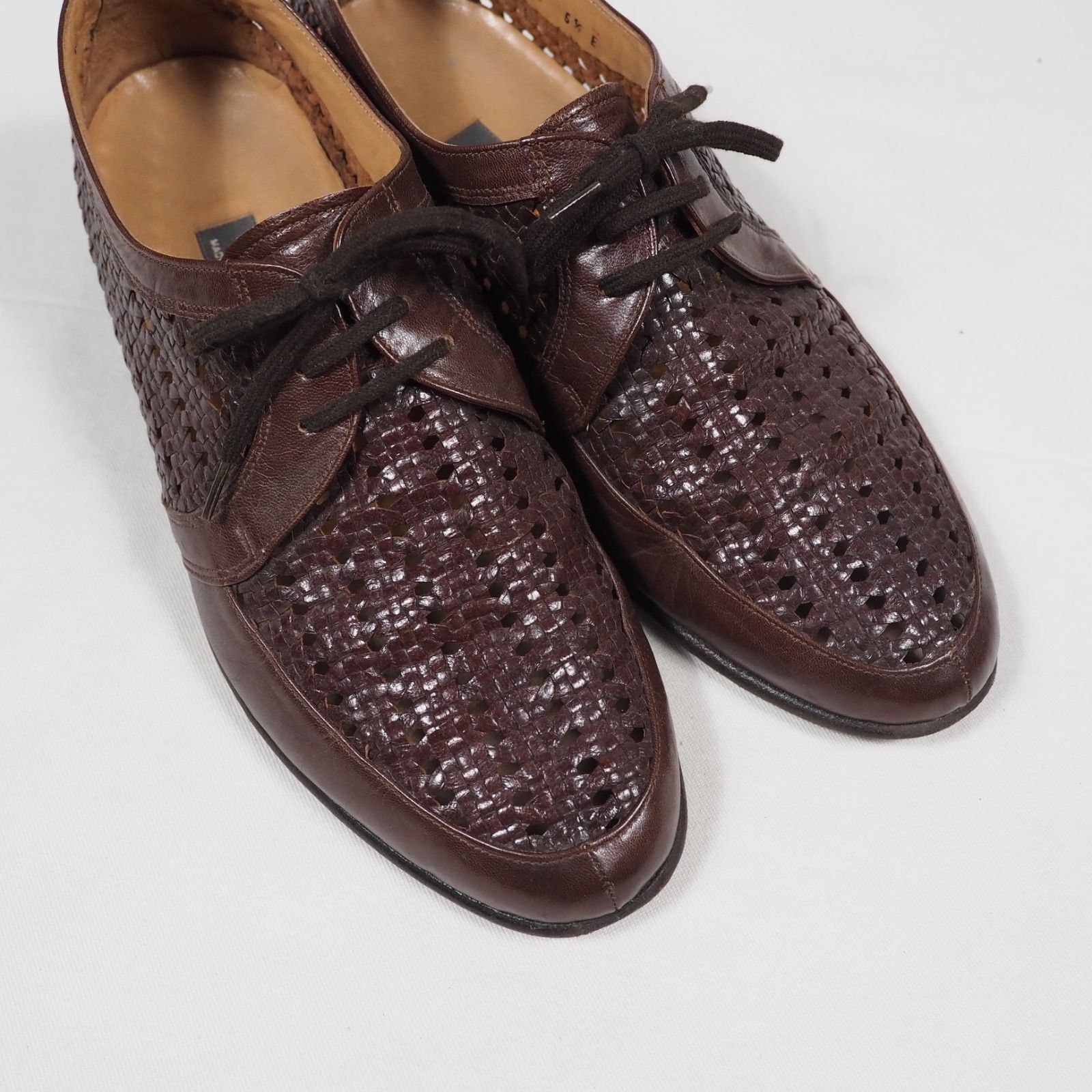 BALLY woven leather shoes US6.5 90 s バリー レザーシューズ メッシュ