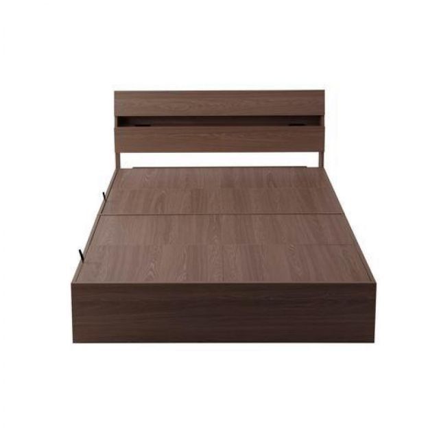 アイリスオーヤマ 収納 ベッド ダブル STBS-D ウォールナット 木目調 収納ベッド ベッド下 ベッドフレーム フレーム