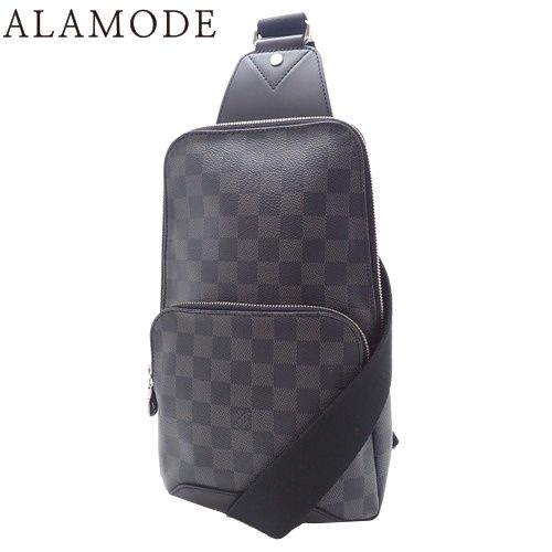 LOUIS VUITTON ルイ ヴィトン ダミエ グラフィット アヴェニュー スリングバッグ ボディバッグ ショルダー 肩掛け 斜め掛け クロスボディ ブラック黒 グレー シルバー金具 N41719 メンズ 40802145863 アラモード