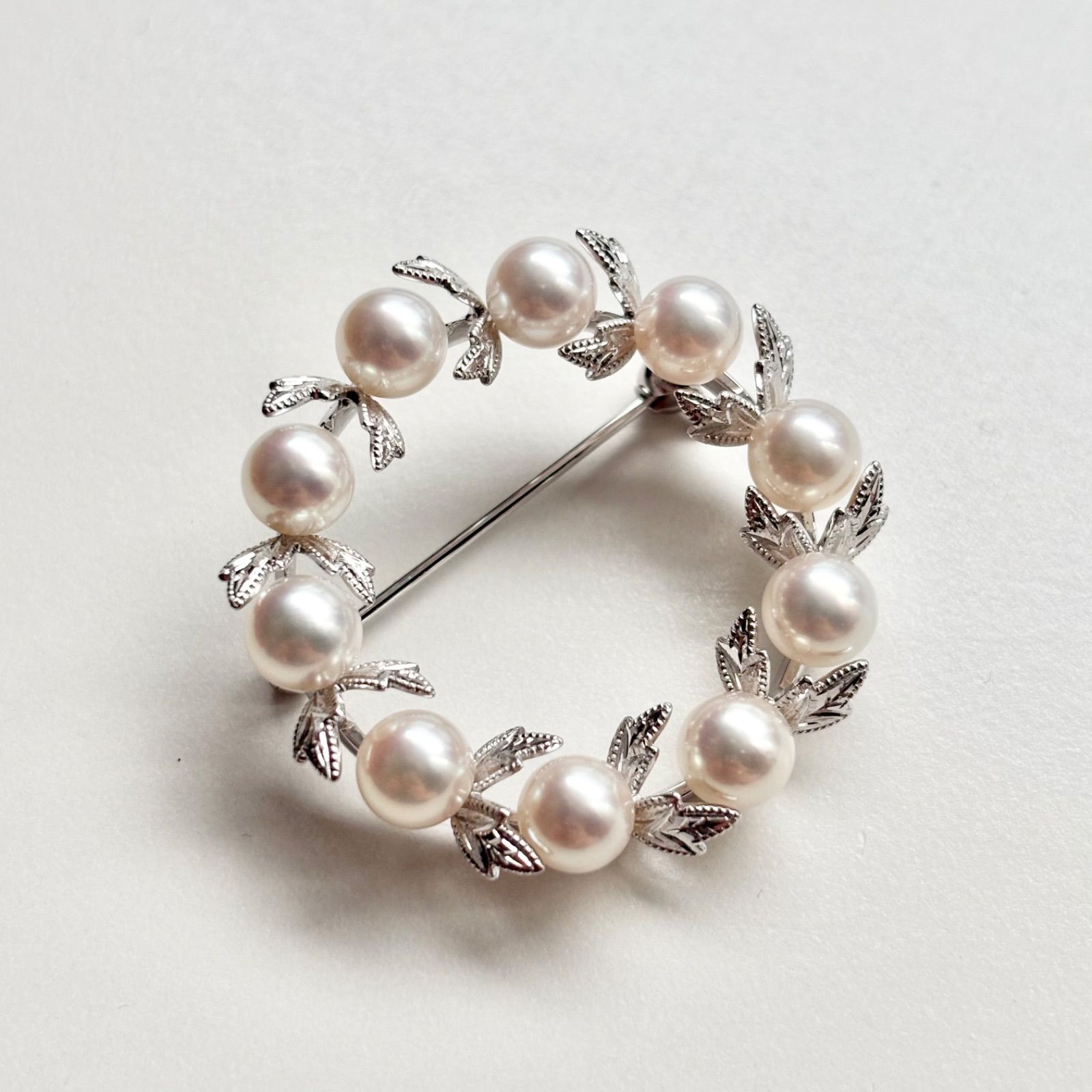 MIKIMOTO リース ブローチ SV925 silver あこや真珠