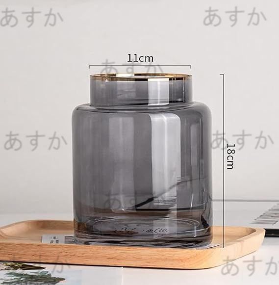 フラワーベース ガラス グレー Creer Scenery 21.5cm 【あすか】花瓶 ガラス 透明 グレー 花器 フラワーベース ガラスベース ガラスボトル アレンジ インテリア 水栽培 生け花 造花 おしゃれ シンプル インテリア