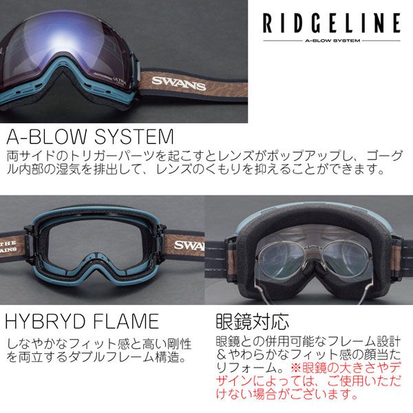 国産ブランド】SWANS(スワンズ) スキー 悲しい スノーボード ゴーグル スペアレンズ リッジライン用 RIDGELINE用