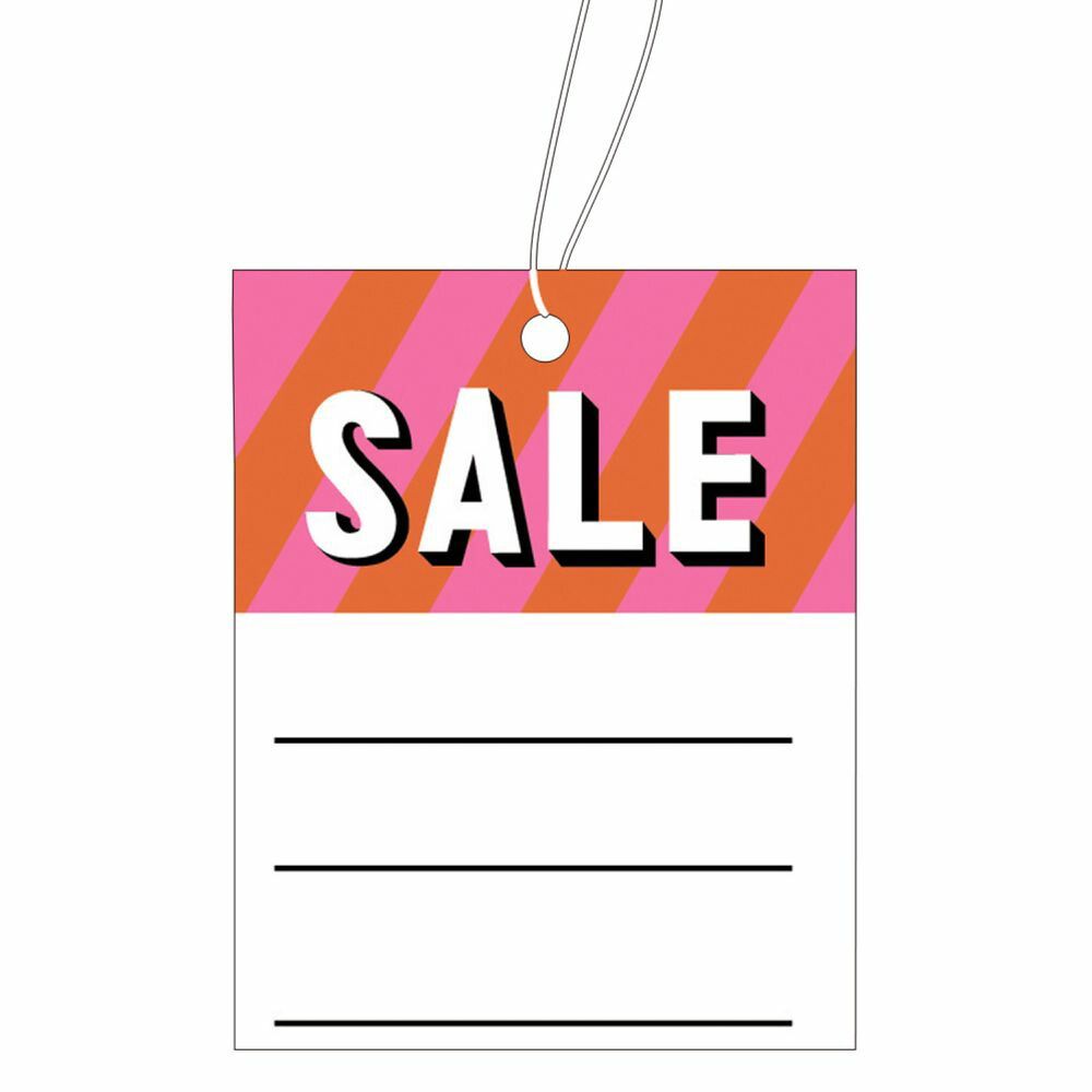 （まとめ買い）ササガワ 糸付き提札(値札) 四角型 桃 SALE 縦40mm×横32mm 500枚入 18-3330 【×3セット】