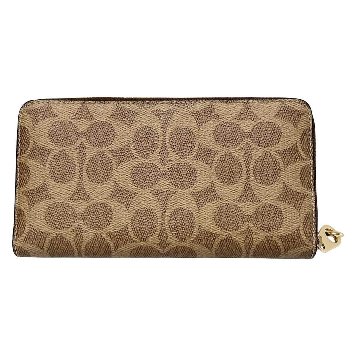 COACH コーチ 長財布 シグネチャー柄 CW778 ベージュ