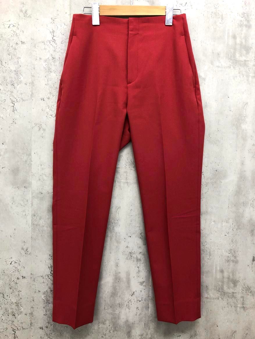 INED イネド センタープレス パンツ size9|赤 ◎レディース