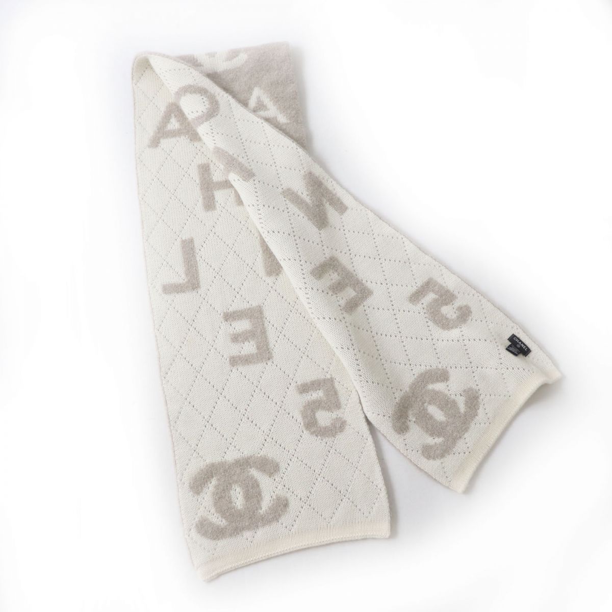 美品】CHANEL シャネル カシミヤ×シルク ロング マフラー