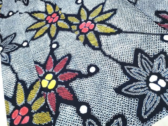 平和屋着物∴夏物 浴衣 有松鳴海絞り 舞花文 綿 逸品 CAAW5044dy