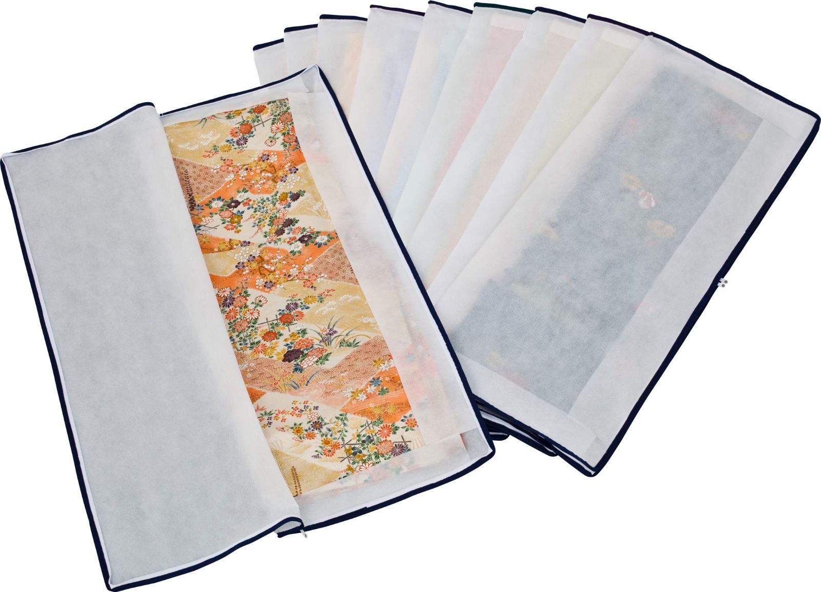 【数量限定】保管袋 浴衣 たとうし ホコリや汚れから守る ファスナー式 通気性の良い不織布 着物収納袋 窓なし 10枚組 173-11 3方開き 着物収納ケース アストロ