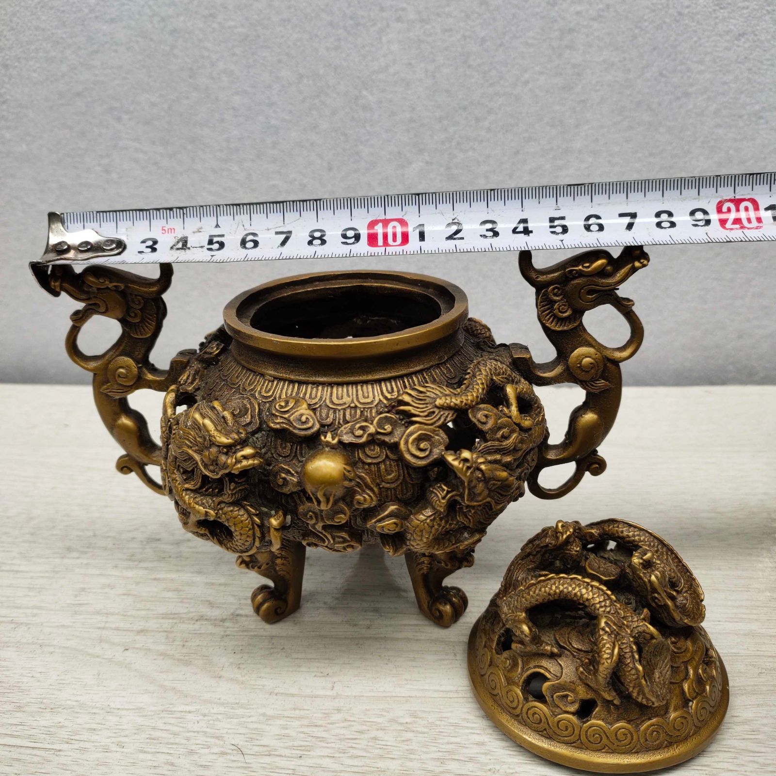 三足龍神香炉　大明宣徳　銅　開運　　香道具 三足龍神香炉 大明宣徳年製 銅 開運 骨董 香道具 - メルカリ