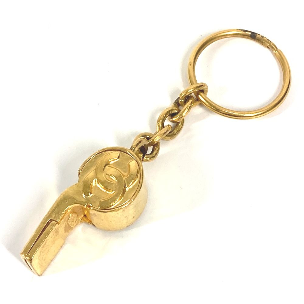 CHANEL シャネル キーホルダー CC ココマーク ホイッスル 笛 メタル