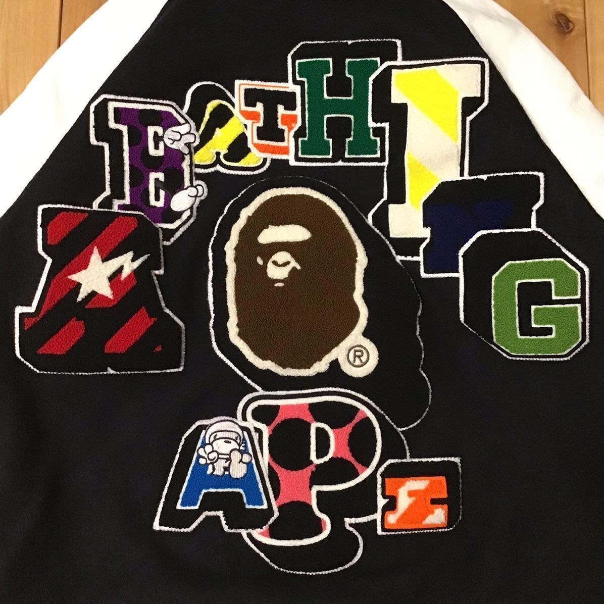 NFS限定 袖レザー スタジャン BAPE NIGO ベイプ ape エイプ