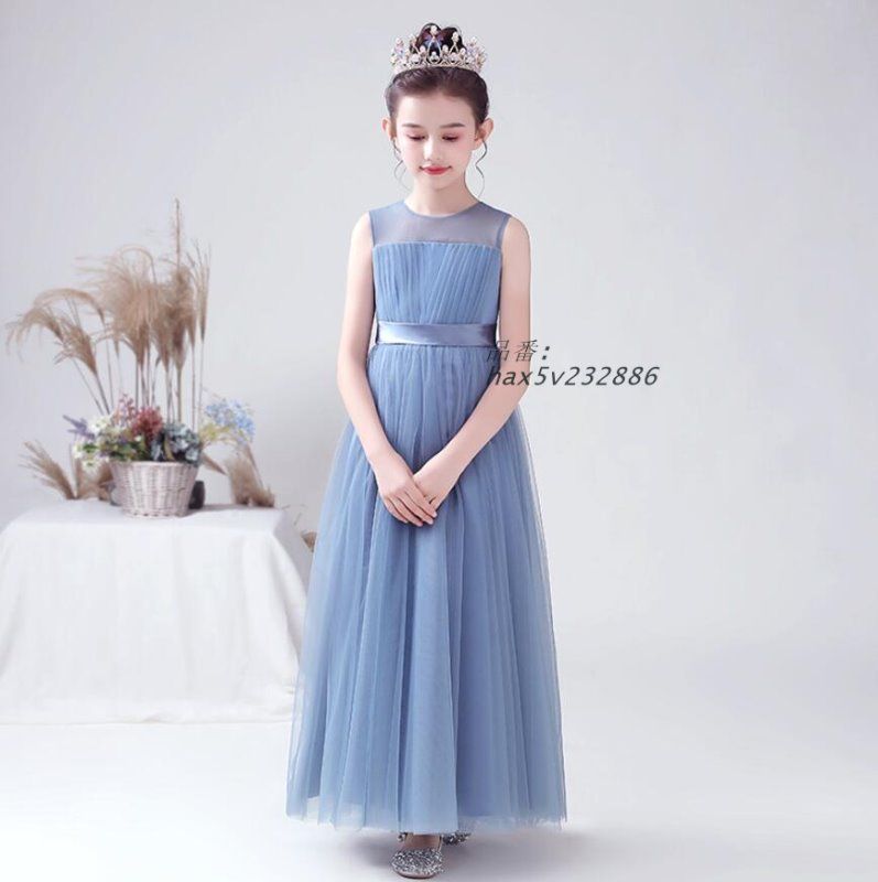 全5色 ピアノ発表会ドレス 子供ドレス ロング丈 シンプル 演奏会ドレス 結婚式 演奏会 フォーマル キッズドレス 女児ドレス 無地 女の子 七五三ドレス hax5v232886