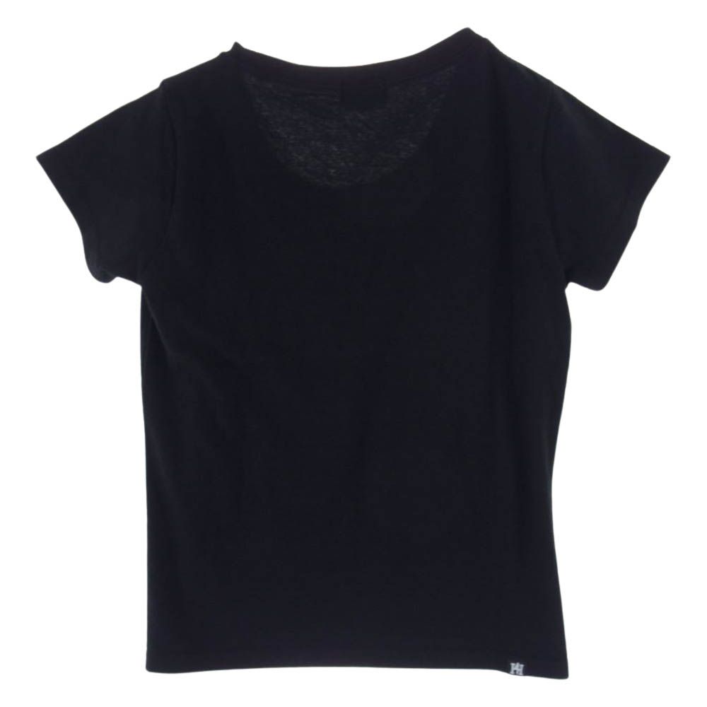 HYSTERIC GLAMOUR - HYSTERIC GLAMOUR ヒステリックグラマー Ｔシャツ 01203CT01 OVAL WOMAN LOGO プリント チビ Tシャツ ブラック系 F【美品】【中古】 HYSTERIC GLAMOUR ヒステリックグラマー 01203CT01 OVAL WOMAN