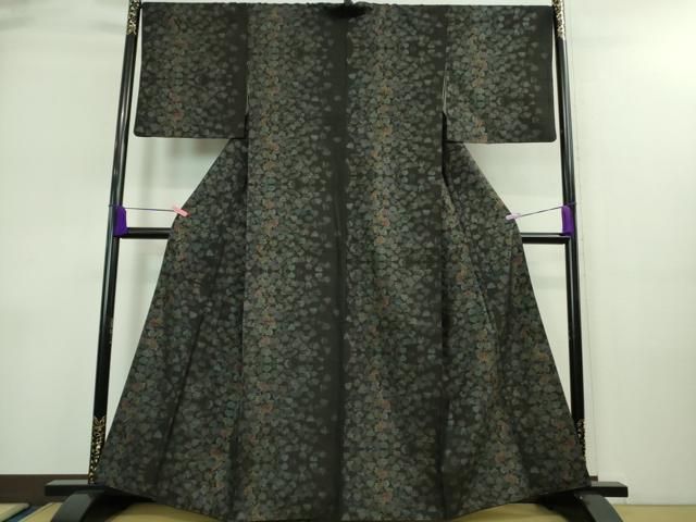 平和屋着物 上 本場大島紬 9マルキ 草葉文 DZAA9090kh5