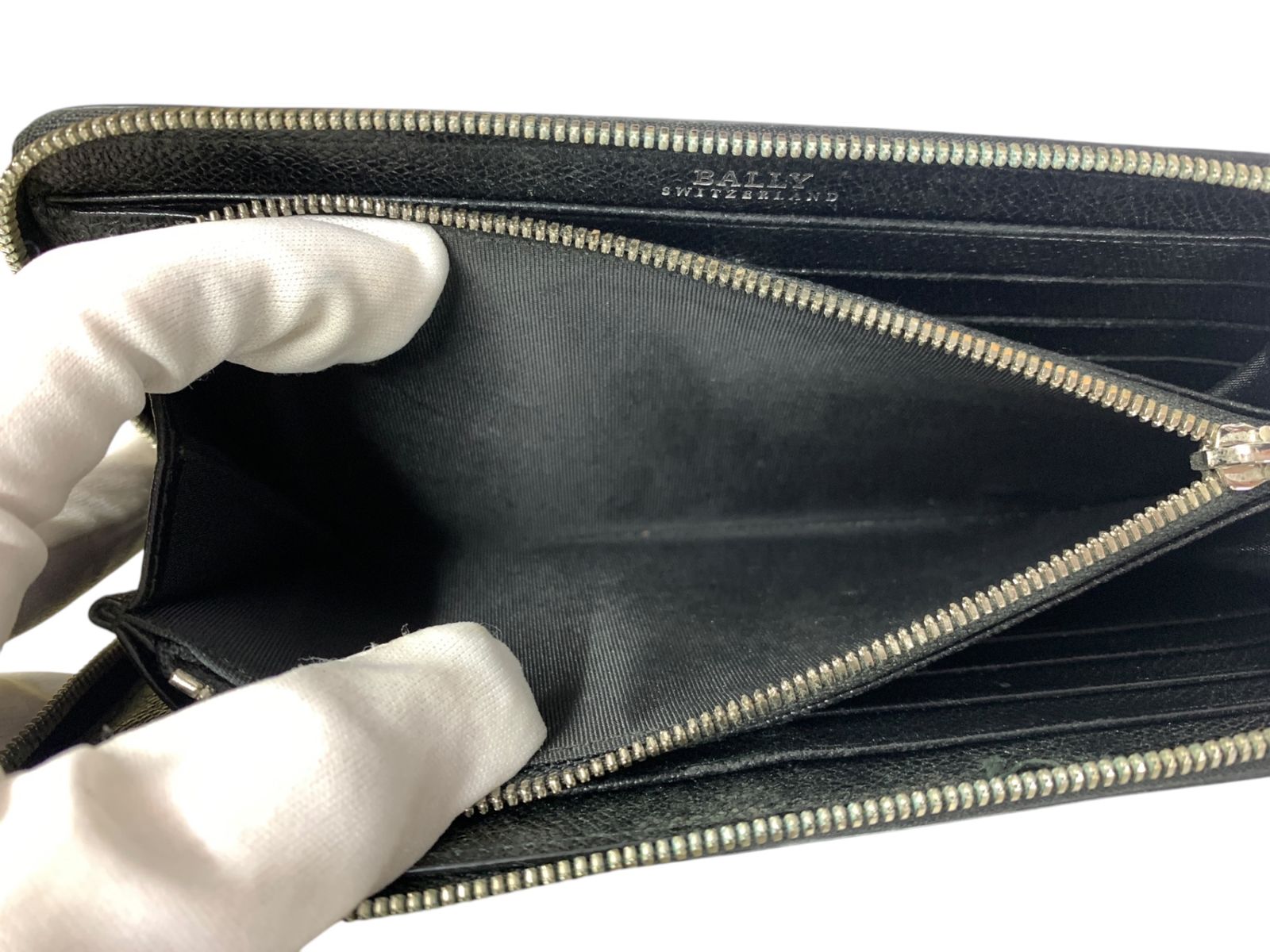 BALLY バリー 長財布 ラウンドファスナー レザー　ブラック BALLY (バリー) ラウンドファスナー レザー 長財布 ブラック