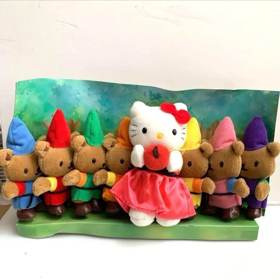 【雷市場（ポンジャン）商品韓国直送】 Sanrio(サンリオ) レトロ 古典 キティ 白雪姫とキティ 七 タイニーチャーム 人形 セット