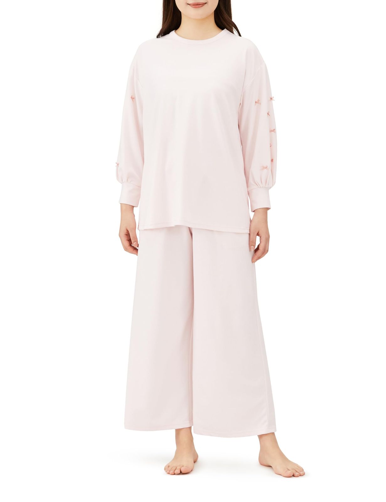 ナルエー パジャマセット 80 スムースリュクスルームセットアップ レディース ピンク