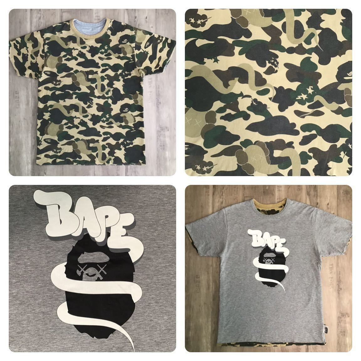 希少】A BATHING APE × KAWS リバーシブル Tシャツ綿100%使用状況 ...