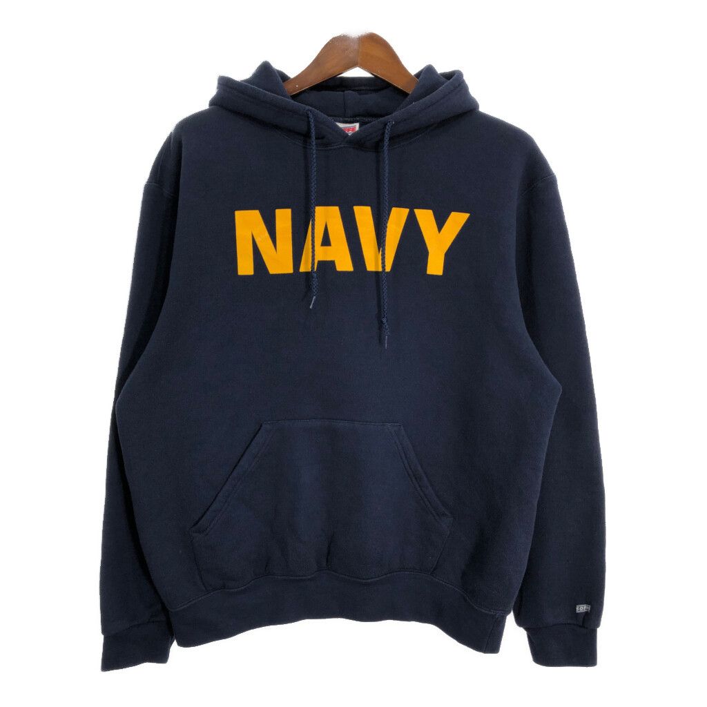 SOFFE ソフィー U.S.NAVY スウェットパーカー ミリタリー ネイビー (メンズ L) 中古 古着 R9096