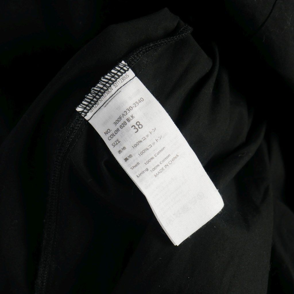  エンフォルド ENFOLD レイヤード Tシャツ フリル パフスリーブ 丸首 38 ブラック 黒 -2340 半袖(Tシャツ) Tシャツ カットソー