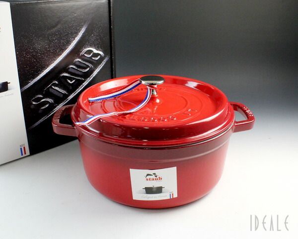 ストウブ ココット ラウンド 24cm チェリーレッド 06 両手鍋 耐熱 ストーブ 鍋 お鍋 ロンド staub ピコ ココット ギフト 結婚祝い プレゼント 贈り物
