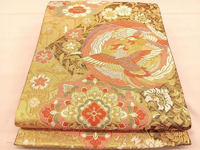 平和屋着物◎佐賀錦 六通柄袋帯 唐織 鳳凰花文 金銀糸 正絹 逸品