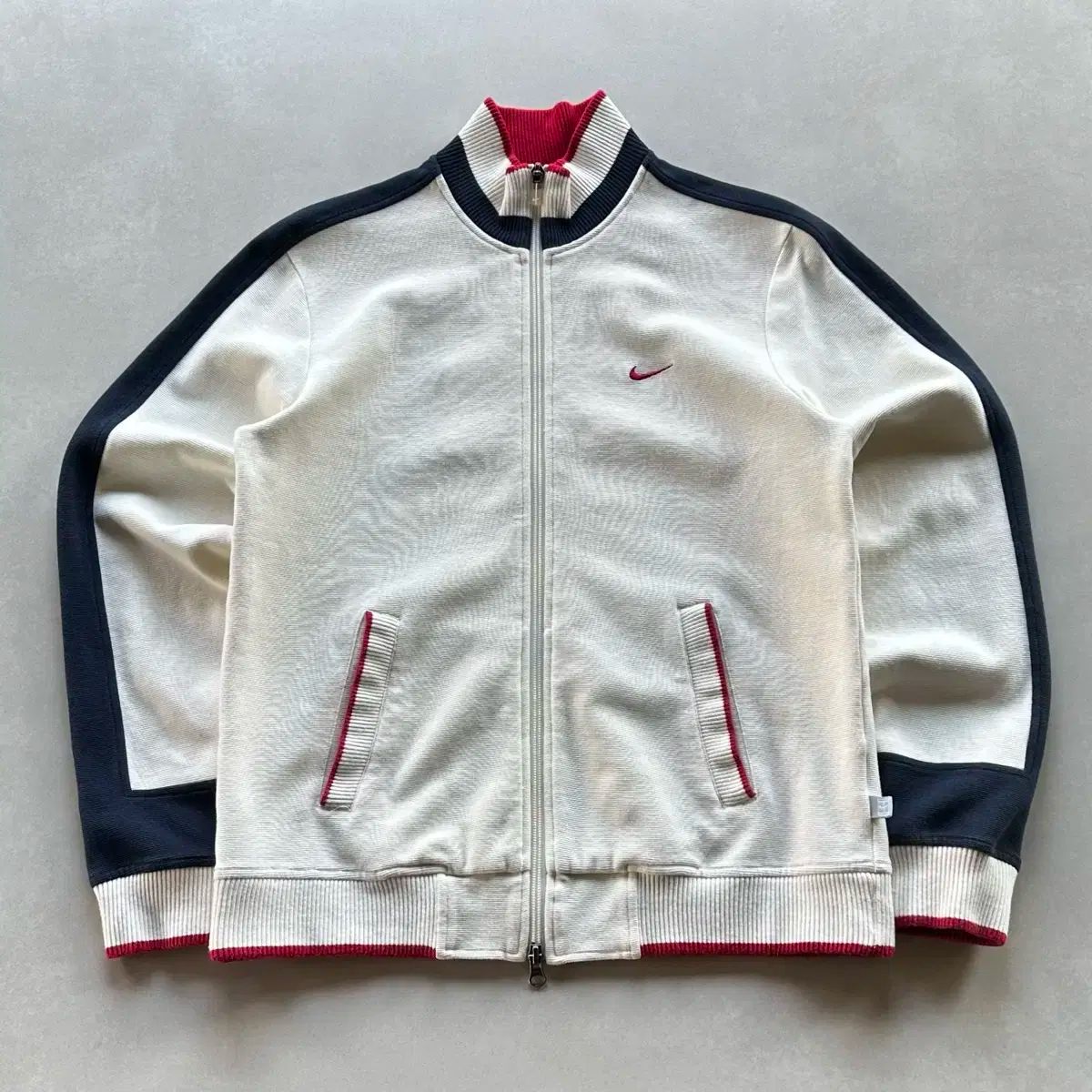 M Nike(ナイキ） 00s オールドスクール 白 コットン トラックトップス ジャージ