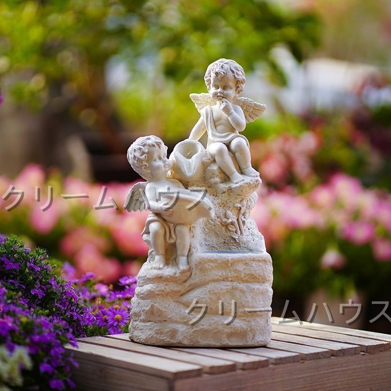 Samsonです エンジェル噴水、ガーデンエンジェル 噴水 開運 噴水高さ104cm ガーデニング エンジェル 天使置物 バラ雑貨