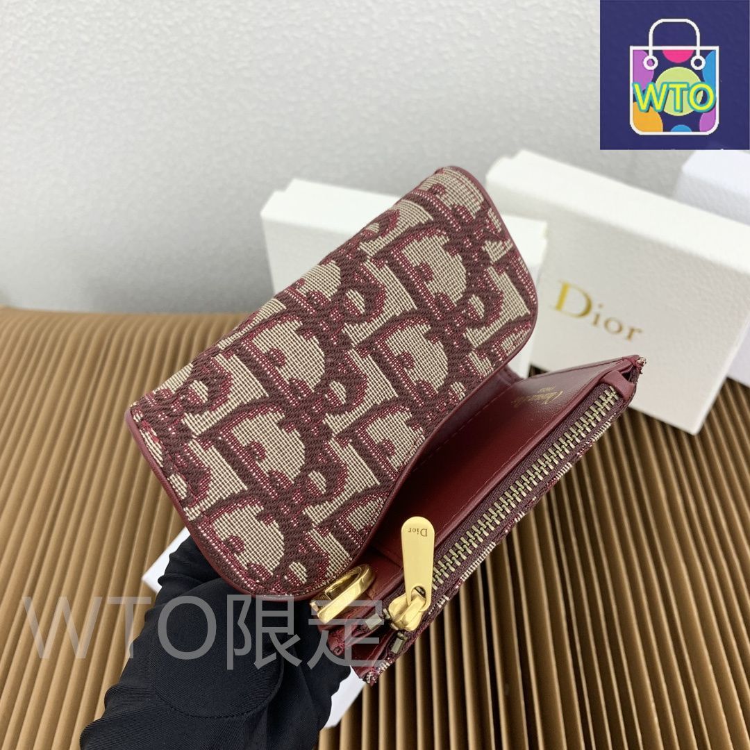 今日特価】Dior ロータス ウォレット, オブリークプリント, 馬鐙