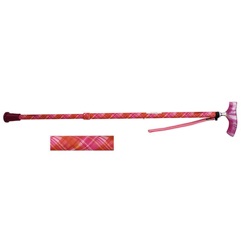 未開梱 名古屋眼鏡 kansai PROP 2段伸縮ステッキ ピンクチェック VH1220