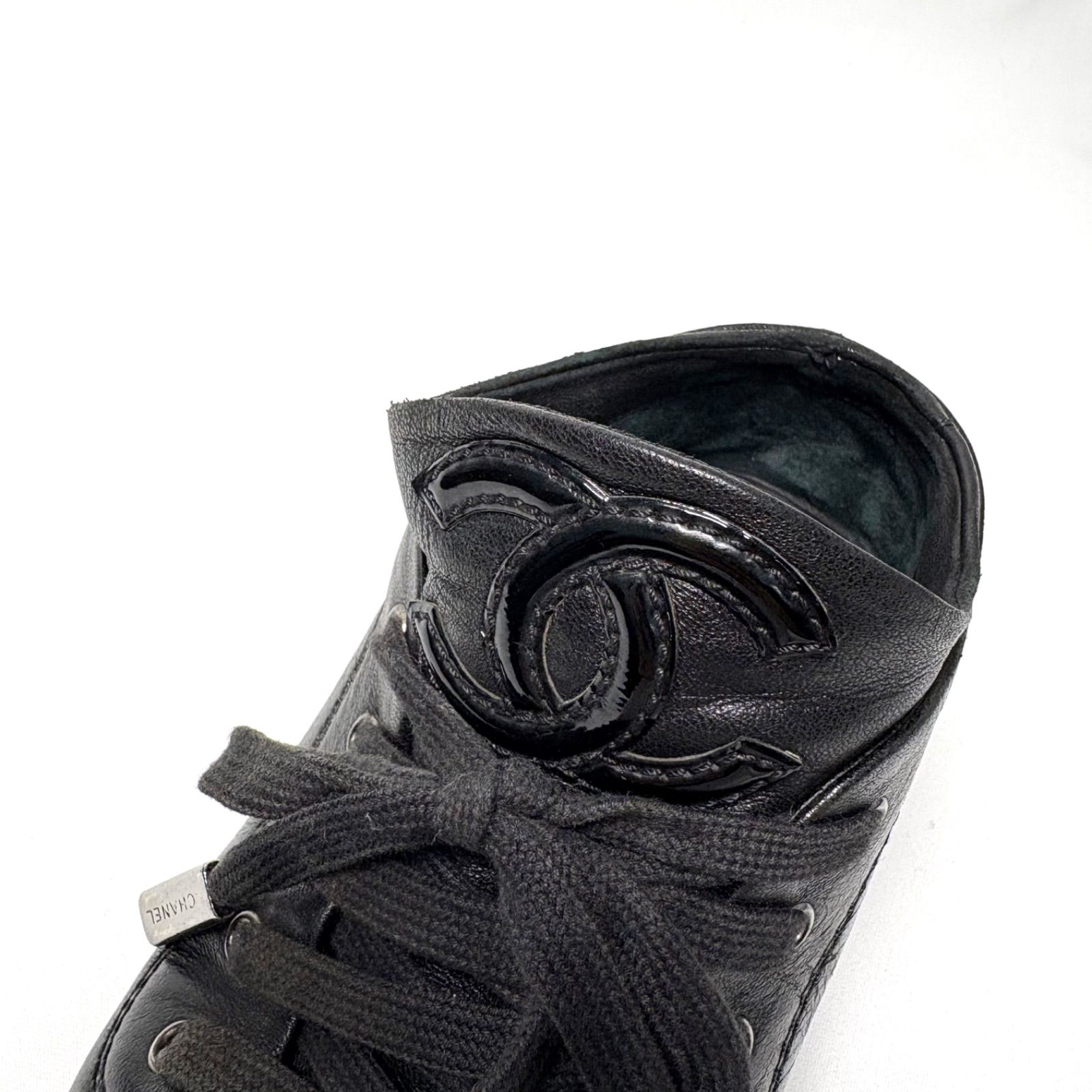 美品】 CHANEL シャネル レザー ココマーク スニーカー G25313