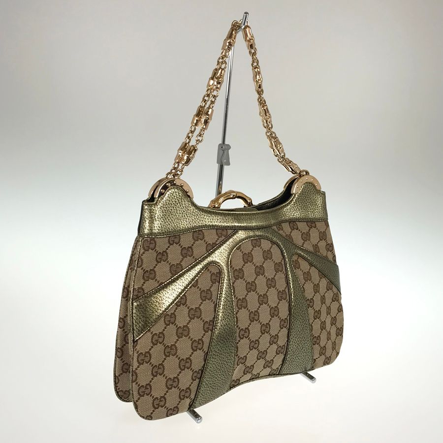 グッチ GUCCI バンブー GGキャンバス 135962 キャンバス ハンドバッグ