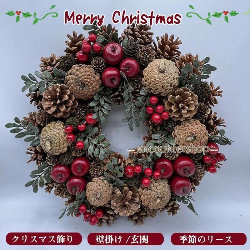 ドライフラワー　リース　インテリア　クリスマス　クリスマスリース クリスマスドライフラワーリース(Mサイズ) | 花農場あわの