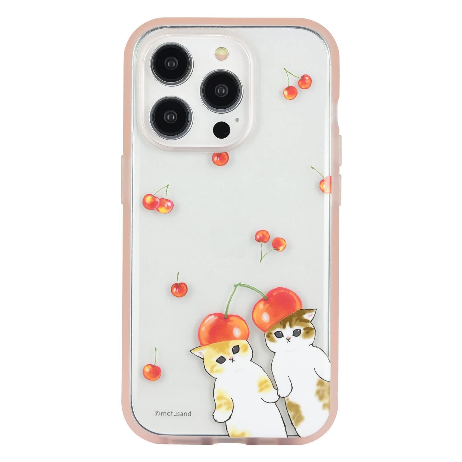 新品 グルマンディーズ mofusand IIIIfit(イーフィット) iPhone 14 Pro / 13 Pro (6.1インチ) 対応 ケース さくらんぼ MOFU-07B