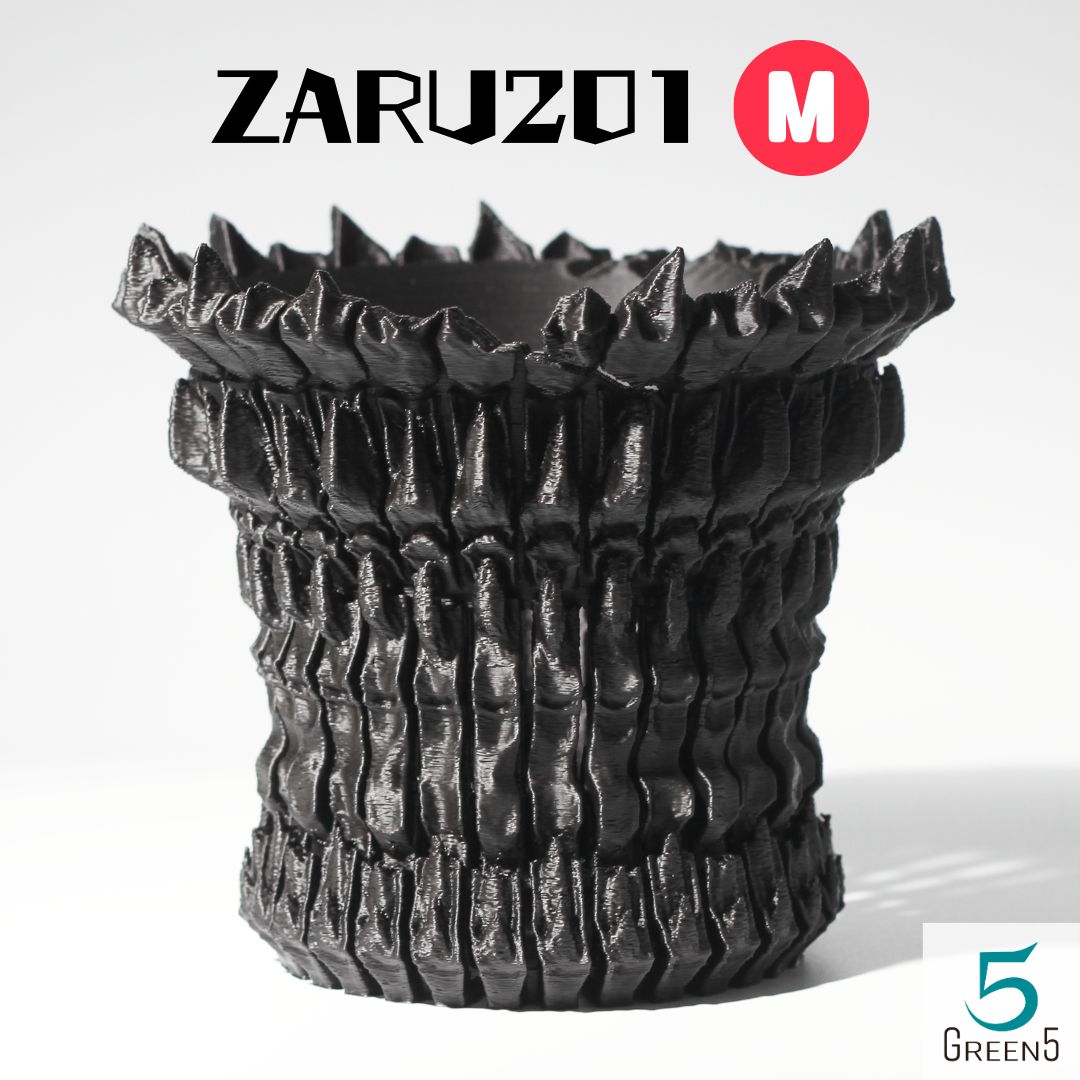 3Dプリンター鉢 3~3.5号相当 植木鉢 黒 『ブルーム』 作家鉢 通気◎ 3Dプリンター鉢 3.5号相当 植木鉢 黒 『ジグレイ』 作家鉢 通気