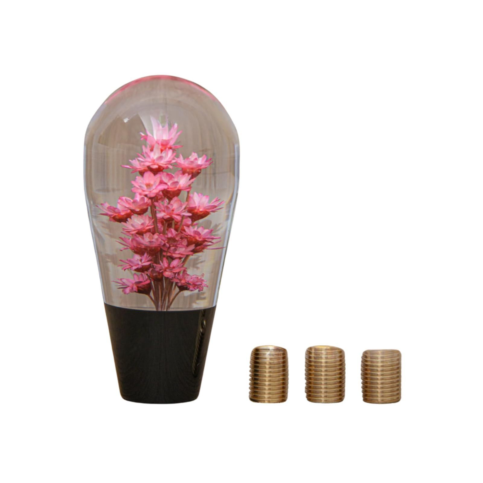 Color ピンク SCGEHA 花入クリスタルノブ アクリル 汎用 AT MT トラック スポーツカー 花 水中花 お洒落 小型 アダプター付 ピンク