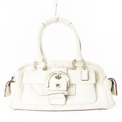 Coach ホワイト レザー ハンドバッグ コーチ COACH バッグ （ホワイト） -ファッション通販 FASHION