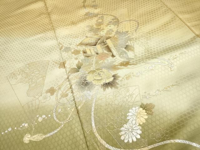 平和屋着物▽訪問着 刺繍 扇面花文 暈し染 金銀彩 やまと誂製