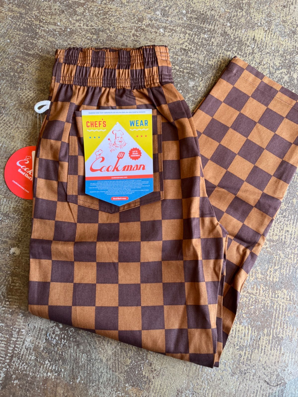 COOKMAN CHEF PANTS 新品 チェッカーchecker brown