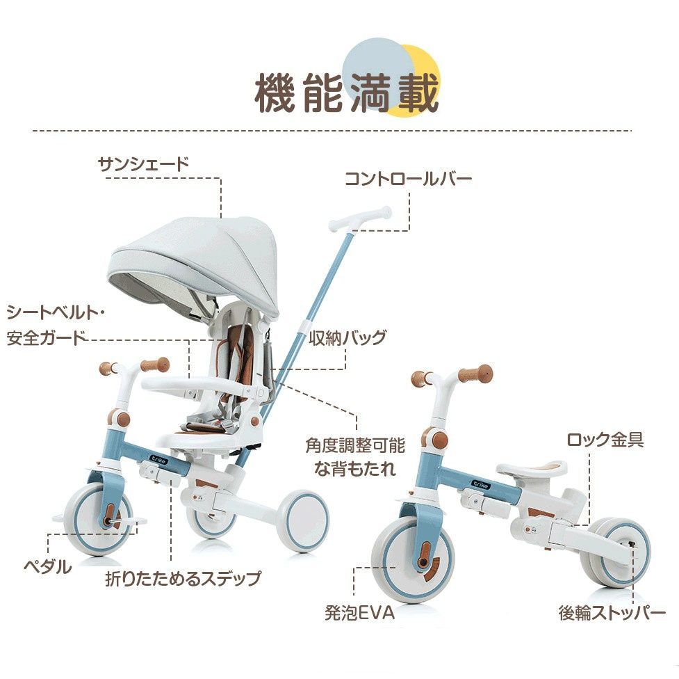 三輪車｜折りたたみ｜7in1｜1-3歳｜プレゼント｜N510P253593G