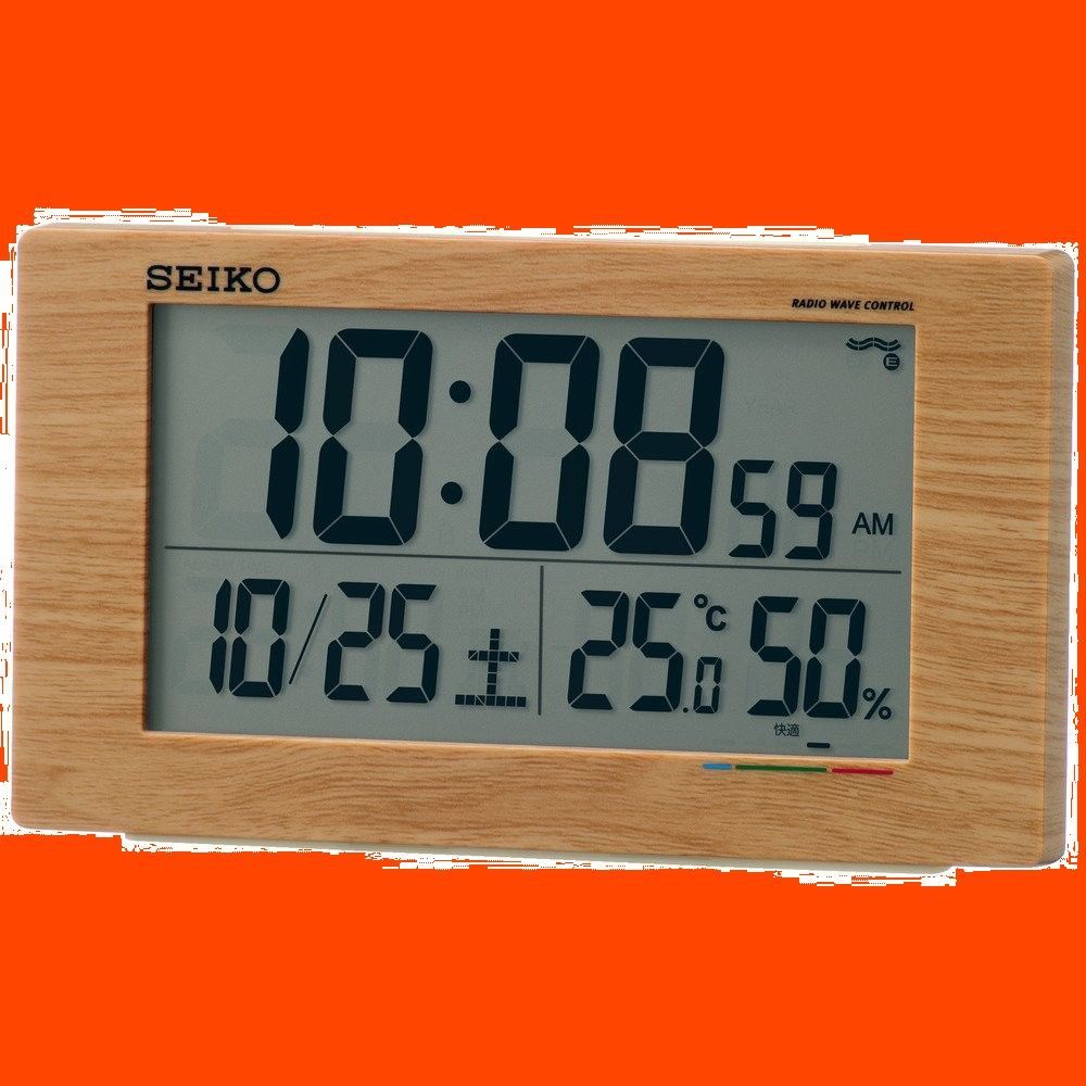 セイコークロック SQ433S デジタル時計 電波掛時計 温湿度表示 高