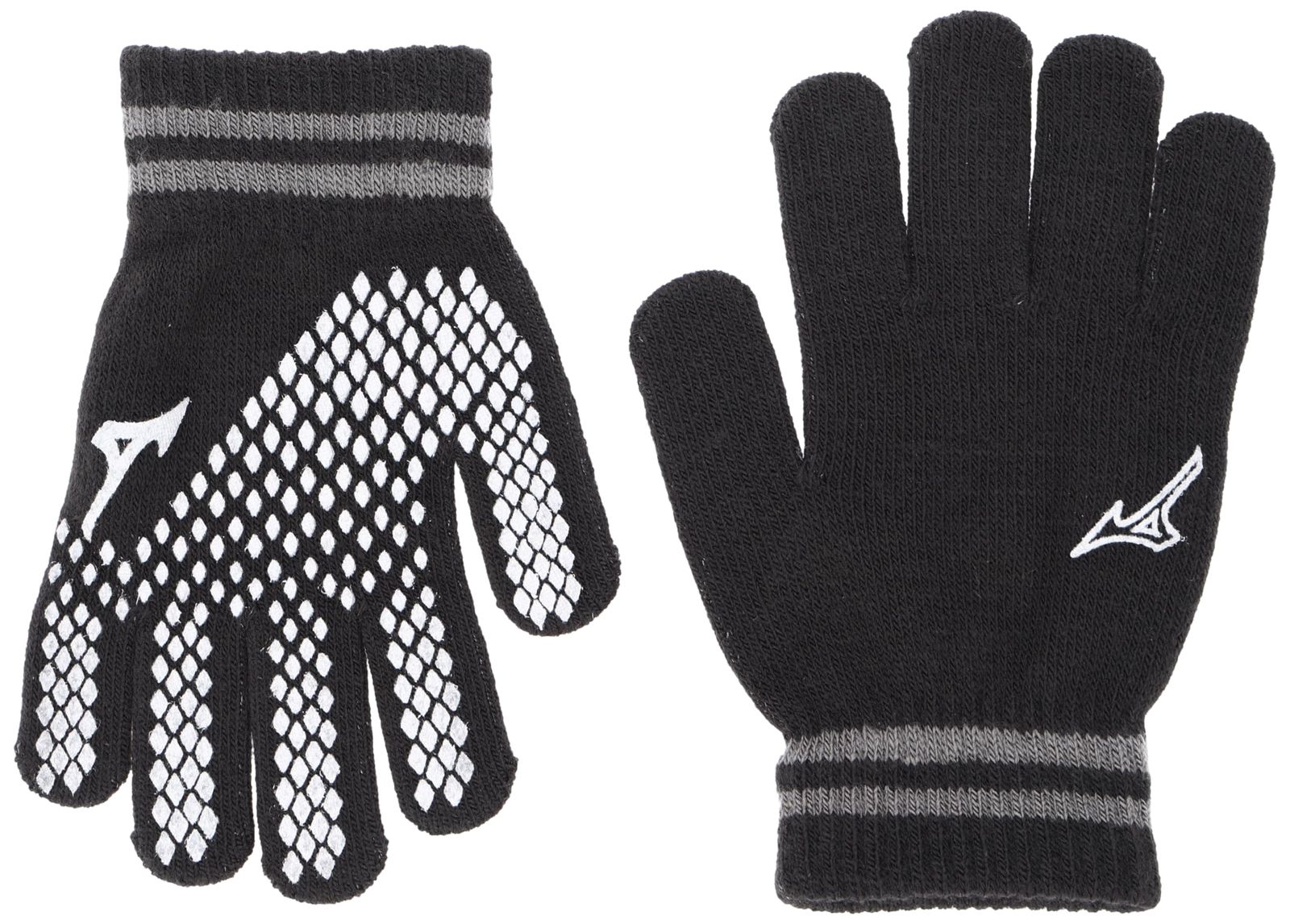 [ミズノ] トレーニングウェア ニット手袋 キッズ 滑り止めプリント付 32JYA902 ブラック/グレー ジュニアフリー