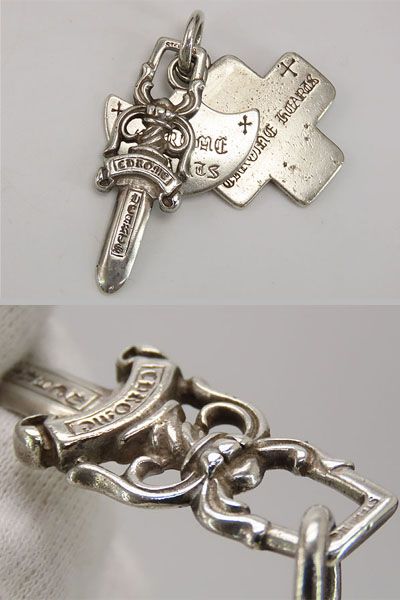 クロムハーツ　Chrome Hearts　3 TRINKETS　スリートリンケッツ　ダガー アンカー クロス　ペンダント トップ　ネックレストップ　チャーム　スターリングシルバー シルバー925 AG925　2351-304-6000-9100