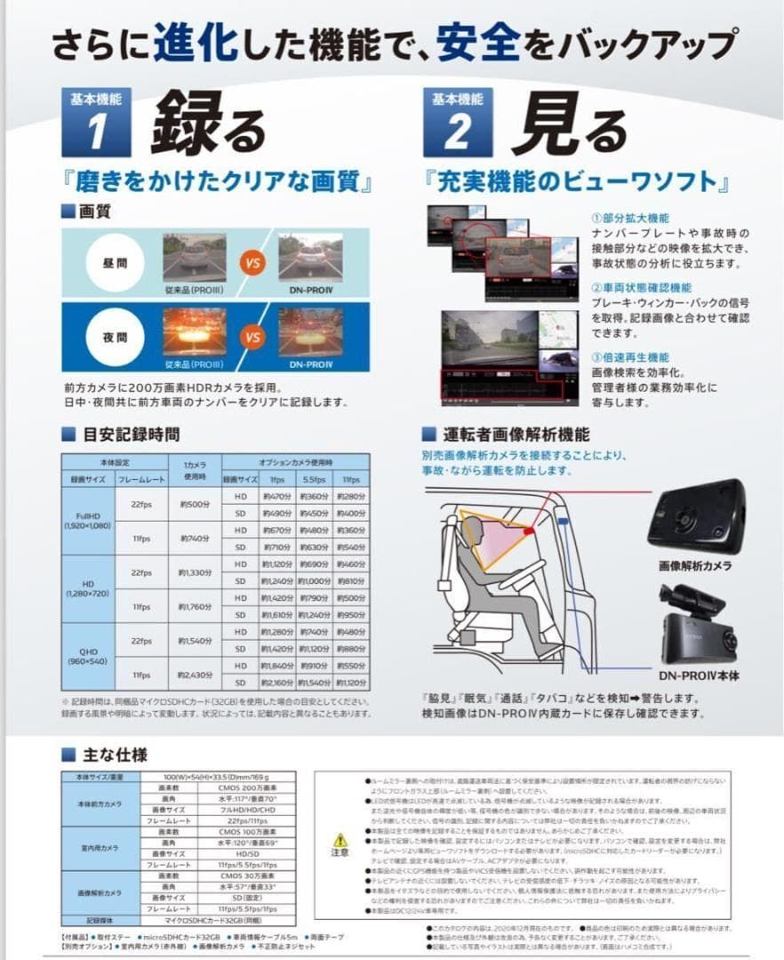 ♥ インボ領収書発行可 ドライブレコーダー デンソー DN-PROIV トラック タクシー