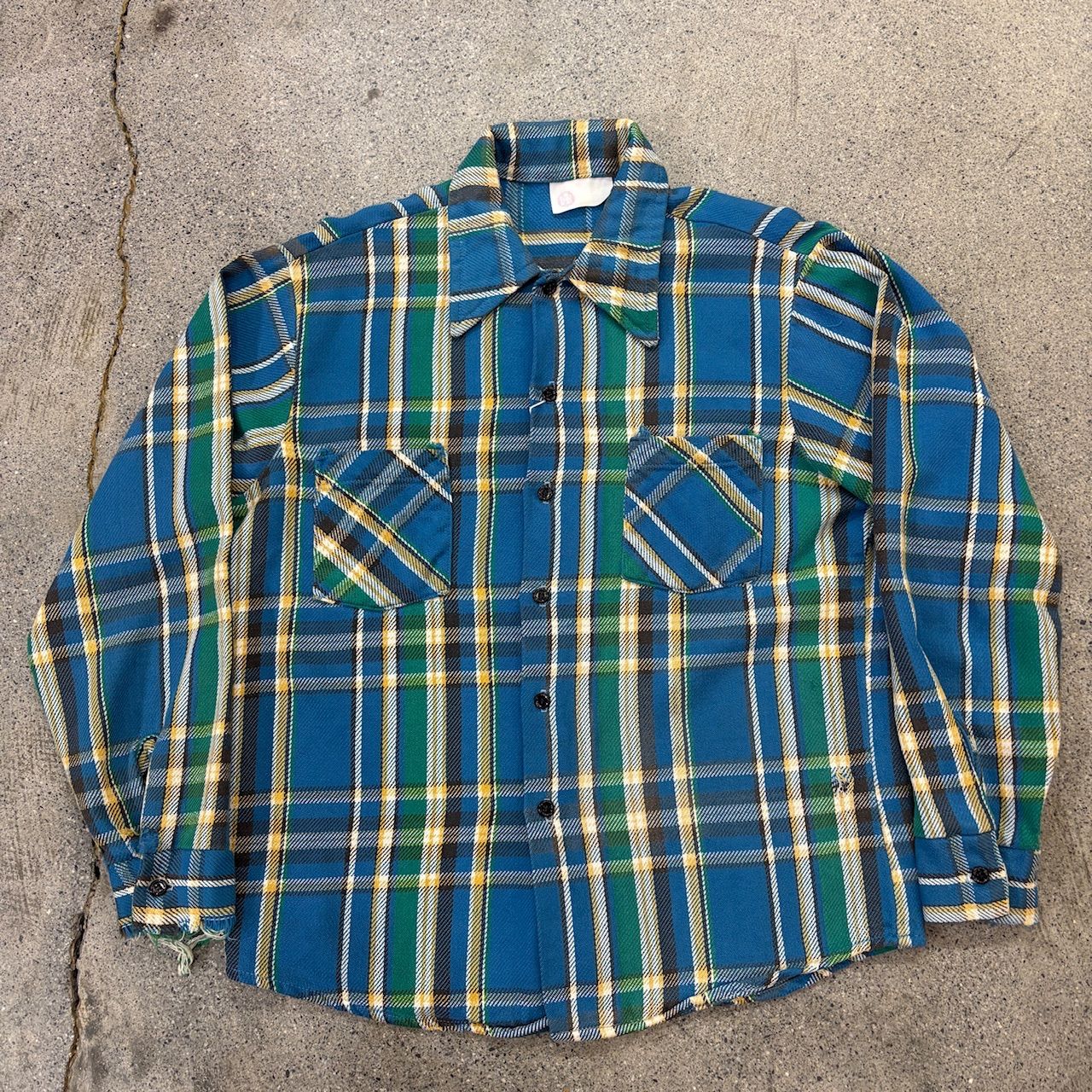 SEARS 70s Heavy Flannel Shirt Good Color